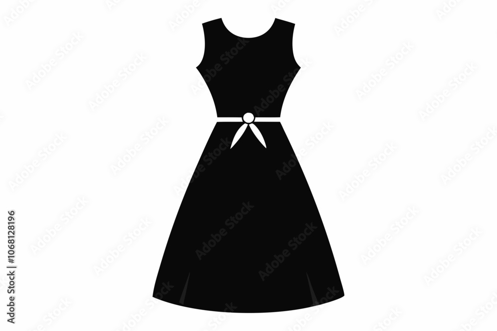 Dress silhouette, black dress icon vector, women dress Dress silhouette, black dress icon vector, women dress