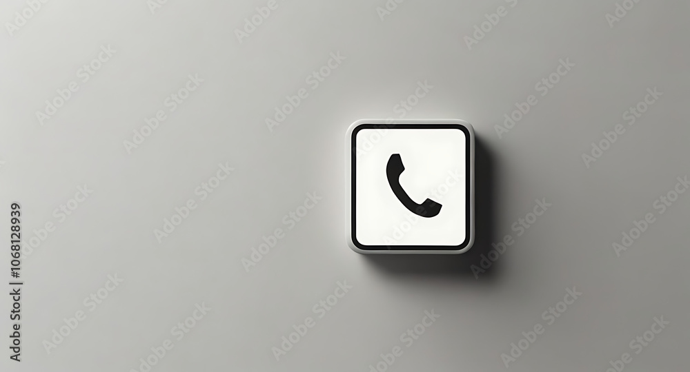 Minimalistic icon of a phone like logo symbol for communication on white background, concept Minimalistic icon of a phone like logo symbol for communication on white background, concept