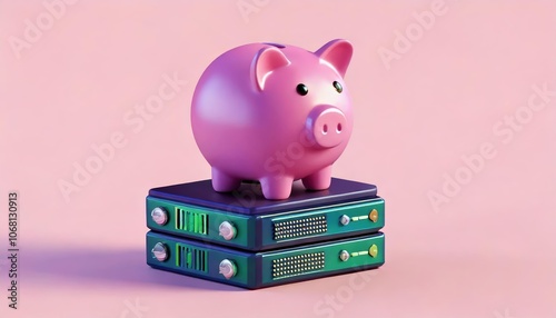 Secure your future how digital savings with a piggy bank on a server can boost your financial security photo