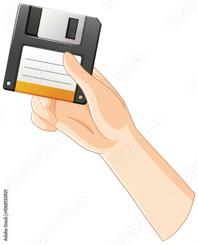 Hand Holding a Floppy Disk