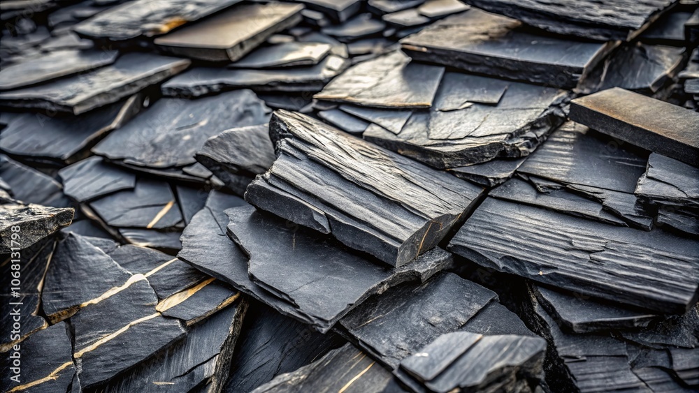 An Abstract Textural Composition of Stacked Slate Stone, Revealing the Natural Beauty of the Earth's Surface An Abstract Textural Composition of Stacked Slate Stone, Revealing the Natural Beauty of the Earth's Surface