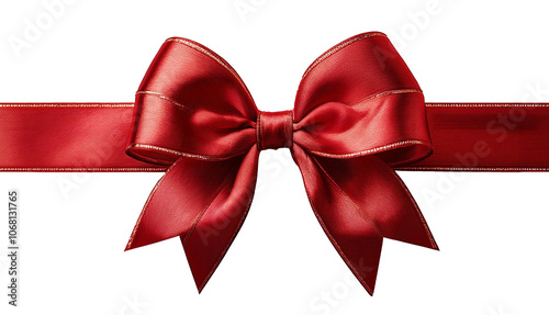 red bow isolated on white