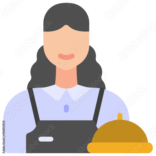 waitress flat icon