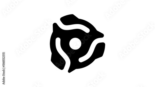 45 rpm record insert, black isolated silhouette