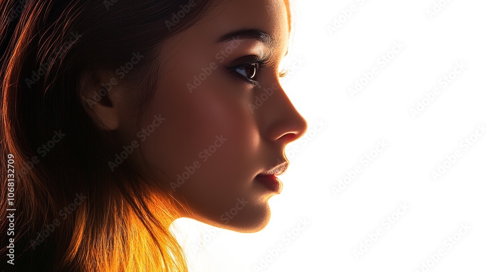 Woman Profile Beauty Face Hair Light Portrait Side Golden Hour Woman Profile Beauty Face Hair Light Portrait Side Golden Hour