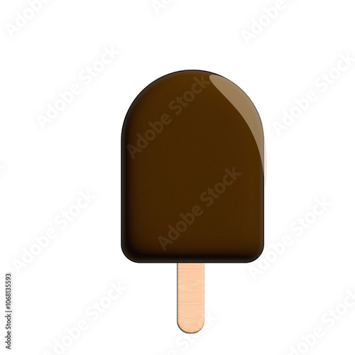 Chocolate Icecream, Chocolate Icecream Stick Isolated