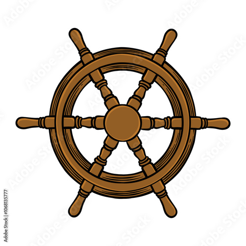 colored illustration of a ship's rudder