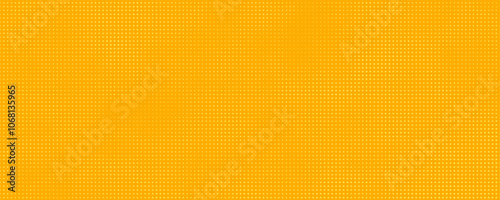 Yellow halftone pattern. Retro comic gradient background. Bright orange pixelated dotted texture overlay.