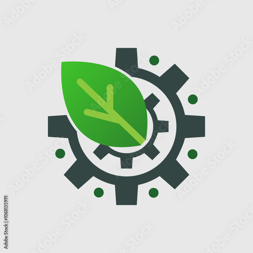 This logo is a combination of green leaves and mechanical gears, representing the balance between nature and technology