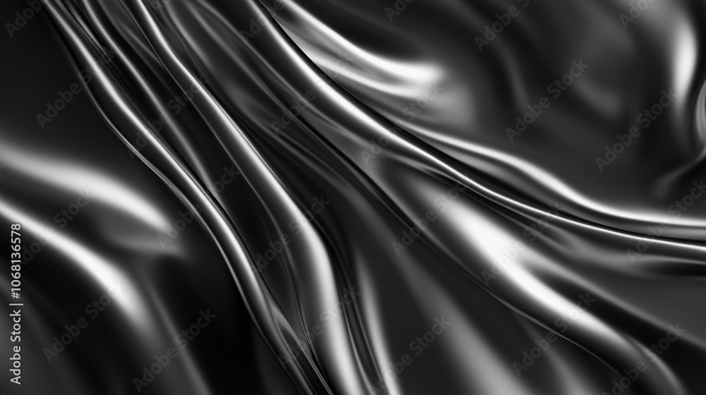 Fototapeta premium Monochrome abstract metallic dark background with noise