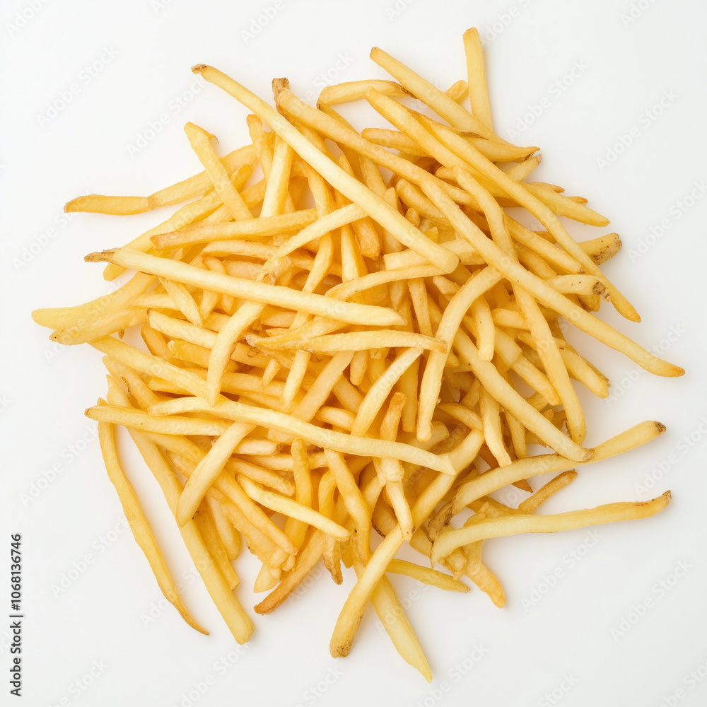 French fries on a white background French fries on a white background
