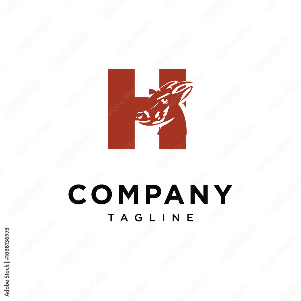 Letter H Saola logo icon vector Letter H Saola logo icon vector