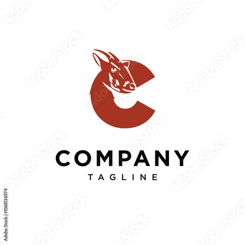 Letter C Saola logo icon vector