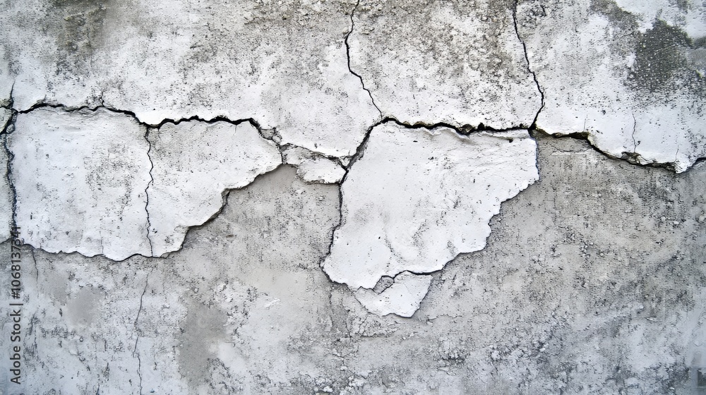 Obraz premium Weathered concrete wall texture with cracks and plaster