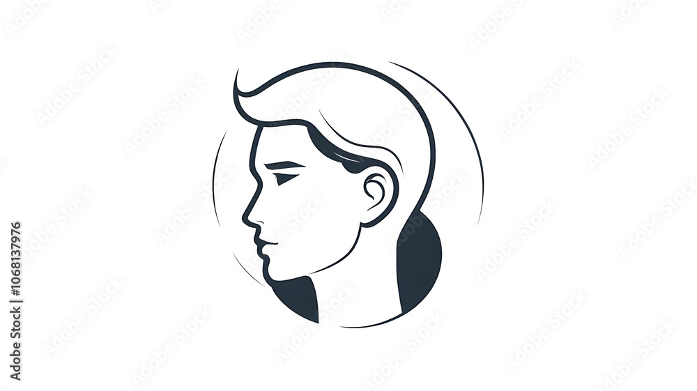 Minimalistic icon of a person profile symbol for user identification on white background. Minimalistic icon of a person profile symbol for user identification on white background.