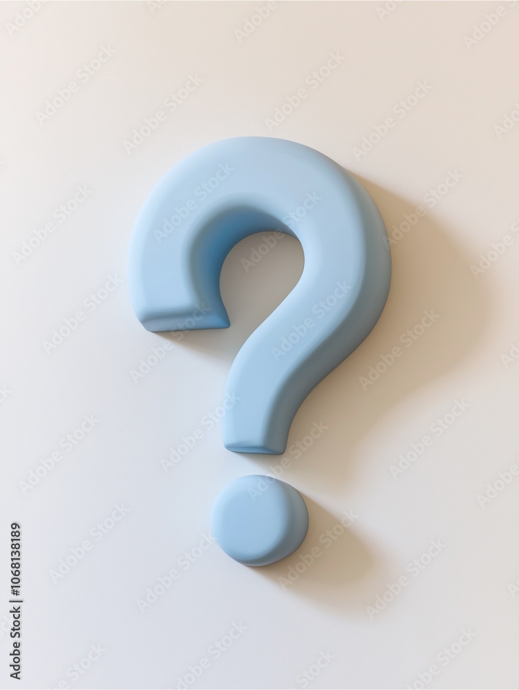 3D Question Mark on a White Background 3D Question Mark on a White Background