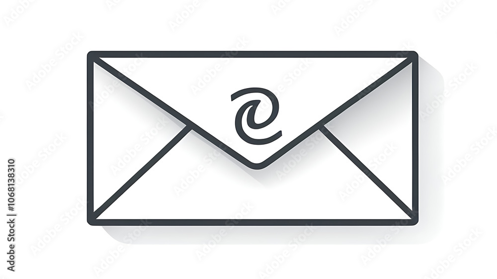 Minimalistic icon of an envelope symbol for email and messaging on white background. Minimalistic icon of an envelope symbol for email and messaging on white background.