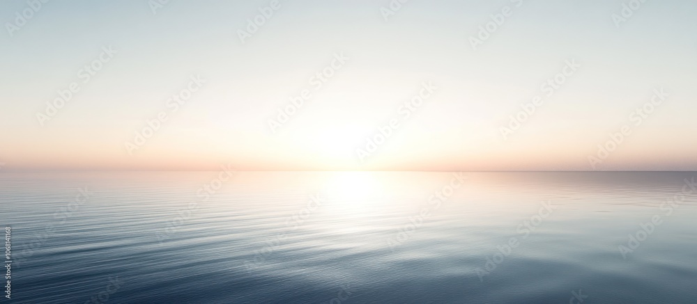 A serene seascape with a calm ocean and a hazy sunset. A serene seascape with a calm ocean and a hazy sunset.