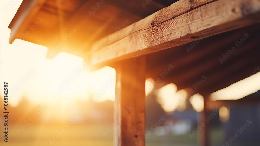 Sunset Through Wooden Structure Sunset Through Wooden Structure