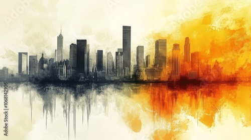 Abstract modern sky line