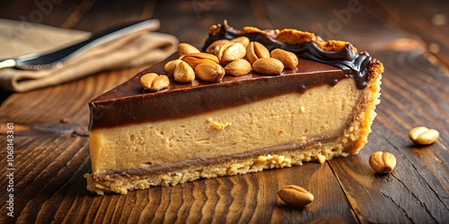 A decadent chocolate and peanut butter dessert, a sweet treat with a nutty crunch, a rich and creamy delight, a perfect balance of flavor and texture, a sweet and satisfying indulgence photo