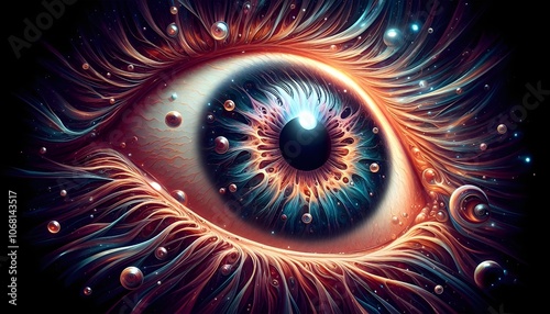 PNG Dreamcore eyeball iris art illustration.