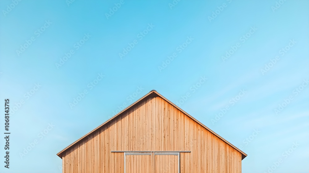 Wooden Barn Roof Against Blue Sky Wooden Barn Roof Against Blue Sky