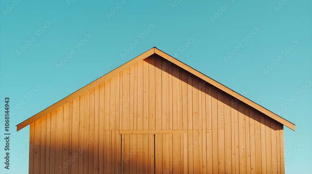 Fototapeta premium Wooden Shed Against Blue Sky