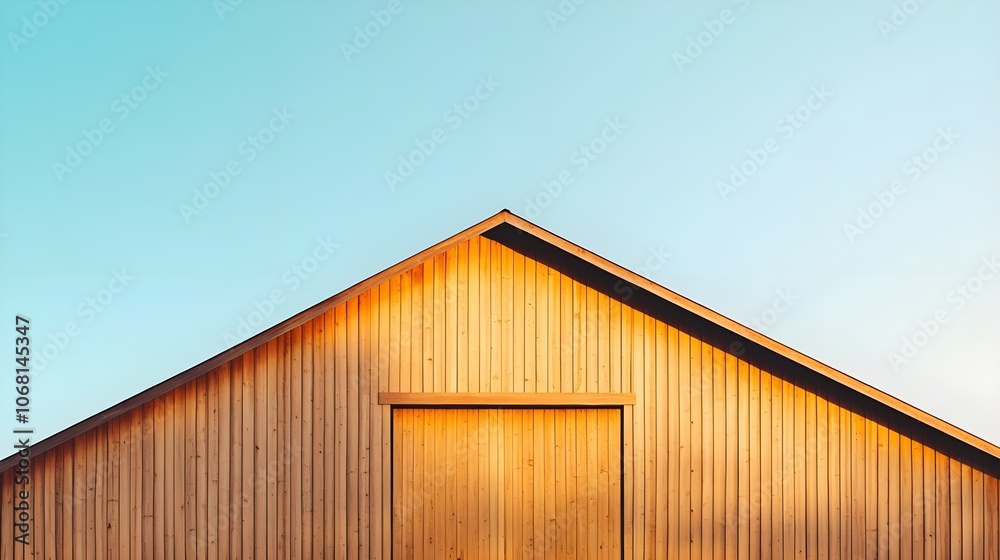 Wooden Wall with Door and Blue Sky Wooden Wall with Door and Blue Sky