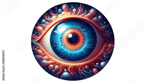 PNG Dreamcore eyeball iris art illustration. photo