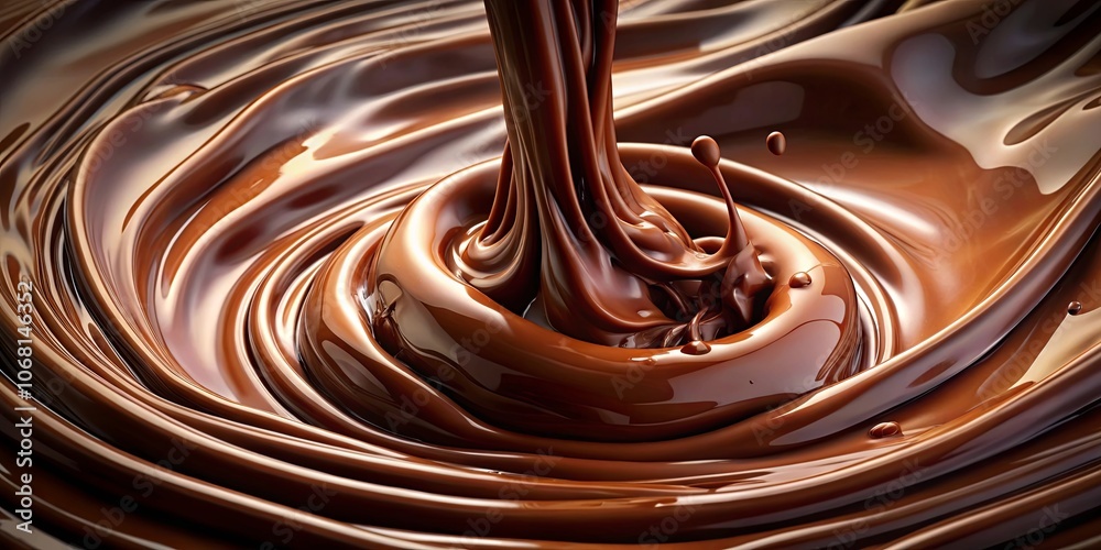 A Stream of Melted Chocolate Creates a Whirl of Rich Brown Delights, a Sensory Experience for the Eyes and Palate.