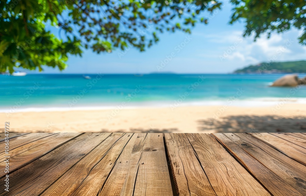 Fototapeta premium Tropical Beach with Wooden Deck