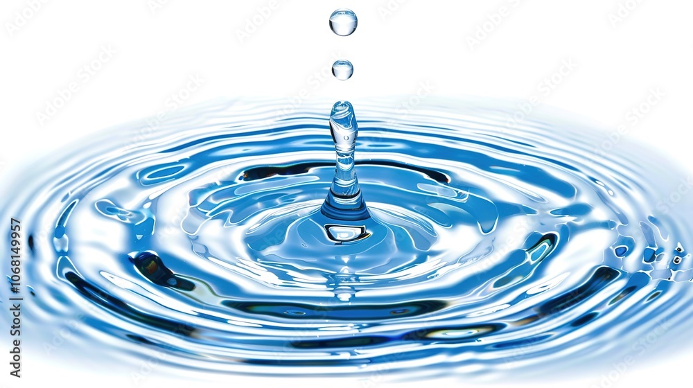 Isolating Bright Water Droplets on a White Background - a captivating and refreshing visual. The isolating bright water droplets on the white background create a striking and pure look. It gives the i