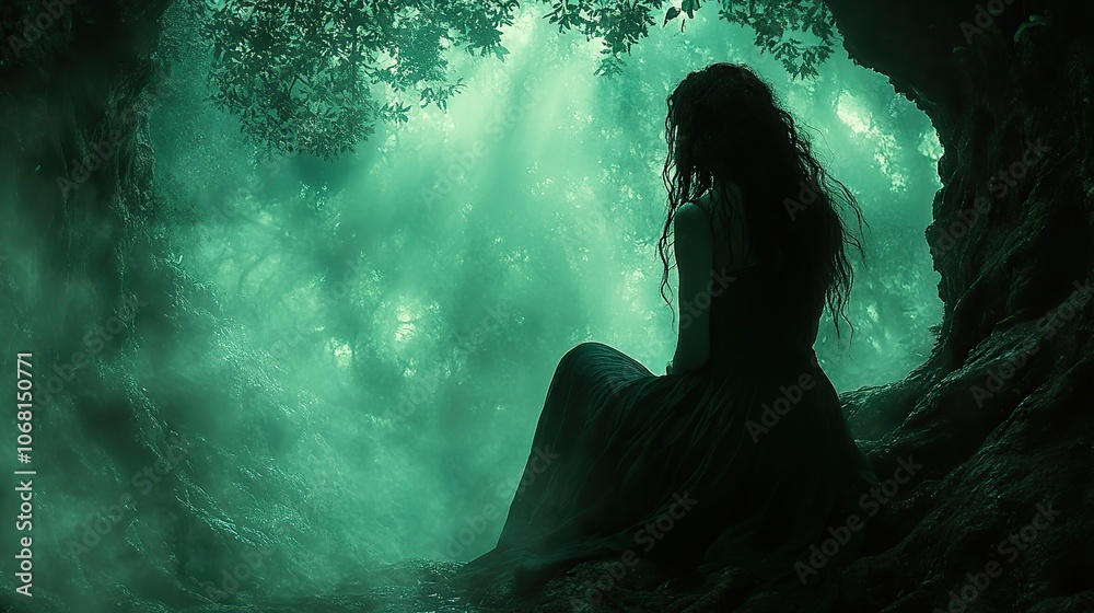A fantasy depiction of a dryad woman in a mystical forest, representing the magic of earth and nature, ideal for fantasy-themed posters, banners, or character art. A fantasy depiction of a dryad woman in a mystical forest, representing the magic of earth and nature, ideal for fantasy-themed posters, banners, or character art.