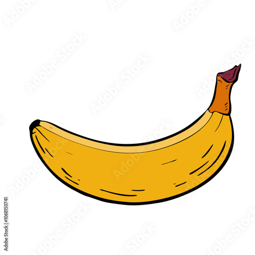 This is a Delicious and EyeCatching Yellow Banana Graphic for Promoting Healthy Living. Vector 