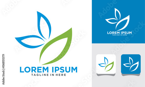 abstract butterfly logo icon set