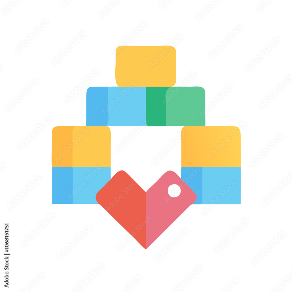 Colorful building blocks stacked with a heart symbol for charity
 Colorful building blocks stacked with a heart symbol for charity