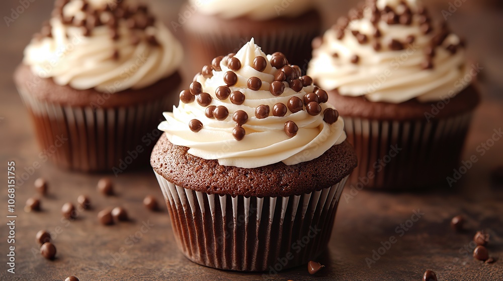A festive chocolate caramel cupcake with cream and frosting, perfect for holiday parties, baby showers, or Valentine’s Day celebrations, with space for text or menu descriptions. A festive chocolate caramel cupcake with cream and frosting, perfect for holiday parties, baby showers, or Valentine’s Day celebrations, with space for text or menu descriptions.