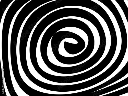 Black and white abstract ellipse background. Hypnosis pattern.
