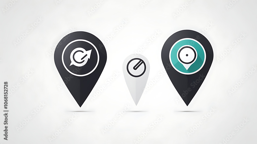 Minimalistic icon of a location pin symbol for GPS and navigation on white background. Minimalistic icon of a location pin symbol for GPS and navigation on white background.