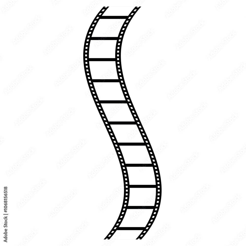 Fototapeta premium Film strip vector image. film icons. movies film background with flim roll. 35mm strip. 3d film strip