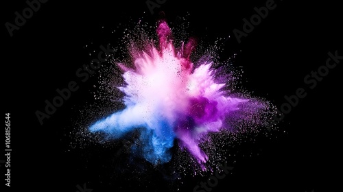 Colored Powder Explosion in the Background - a vibrant and exciting visual. The colored powder explosion in the background creates a dynamic and eye-catching look. It gives the impression of a spectac photo