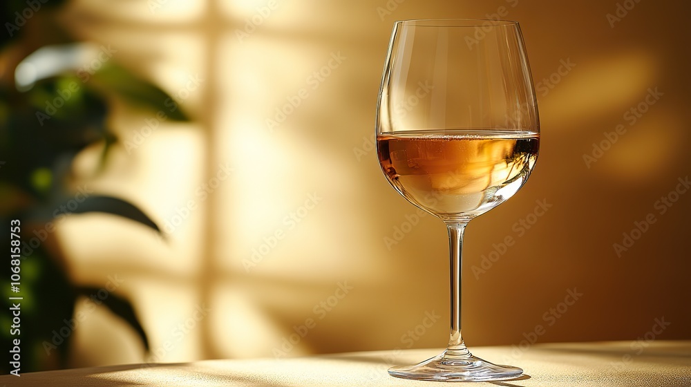 A glass of white wine on a light yellow background, perfect for banners, posters, or greeting cards promoting wine tasting, summer drinks, or party menus with ample copy space. A glass of white wine on a light yellow background, perfect for banners, posters, or greeting cards promoting wine tasting, summer drinks, or party menus with ample copy space.