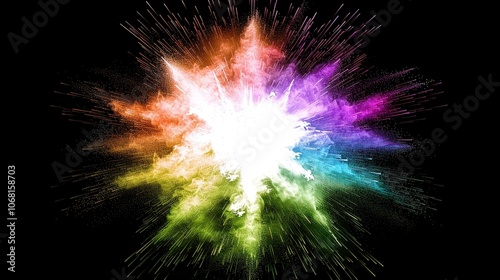 Colored Powder Explosion in the Background - a vibrant and exciting visual. The colored powder explosion in the background creates a dynamic and eye-catching look. It gives the impression of a spectac photo