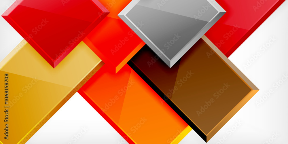 Glass toy style square shapes abstract design. Vector Illustration For Wallpaper, Banner, Background, Card, Book Illustration, landing page Glass toy style square shapes abstract design. Vector Illustration For Wallpaper, Banner, Background, Card, Book Illustration, landing page