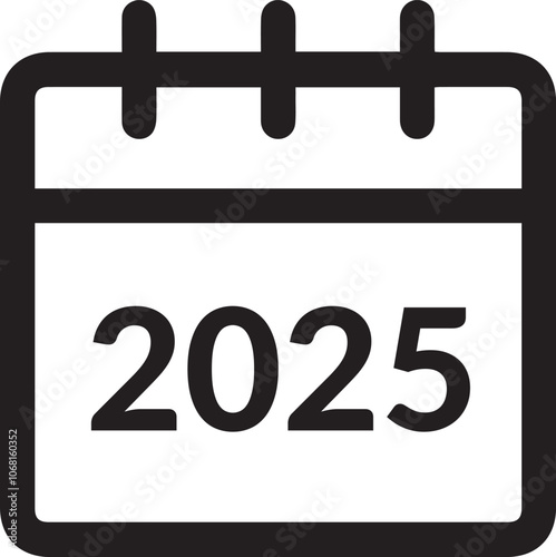 2025 calendar icon design vector.