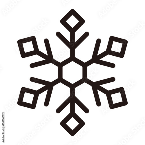 Snowflake line icon, winter season releated vector symbol. photo