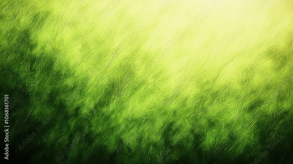 Naklejka premium A soft, abstract representation of green grass, creating a serene and calming atmosphere.