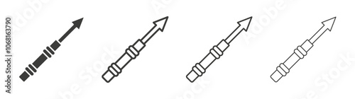 Harpoon icon set vector in black and white colors