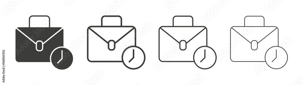 Work experience icon set vector in black and white colors Work experience icon set vector in black and white colors